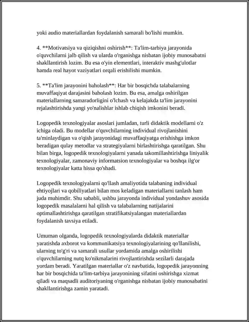 LOGOPEDIK TEXNOLOGIYANI QO'LLASHDA DIDAKTIK MATERIALLAR TAYYORLASH 4