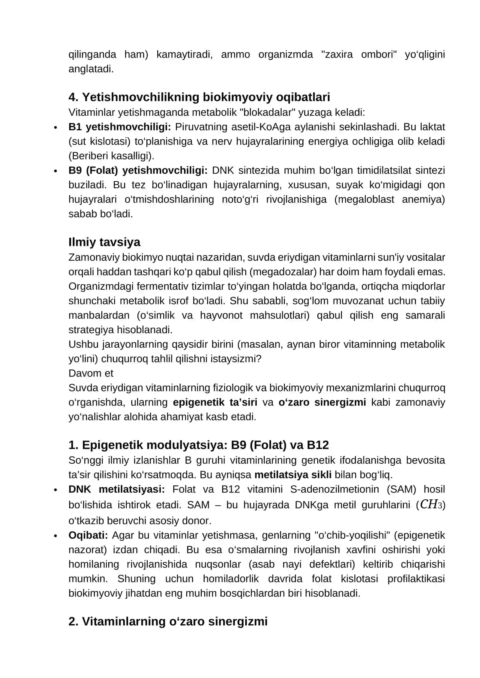 Suvda eriydigan vitaminlar tuzulishi va funksiyalari 4