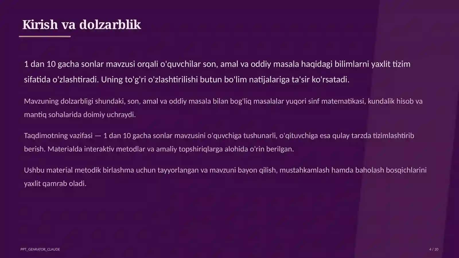 Matematika (1-sinf) 4