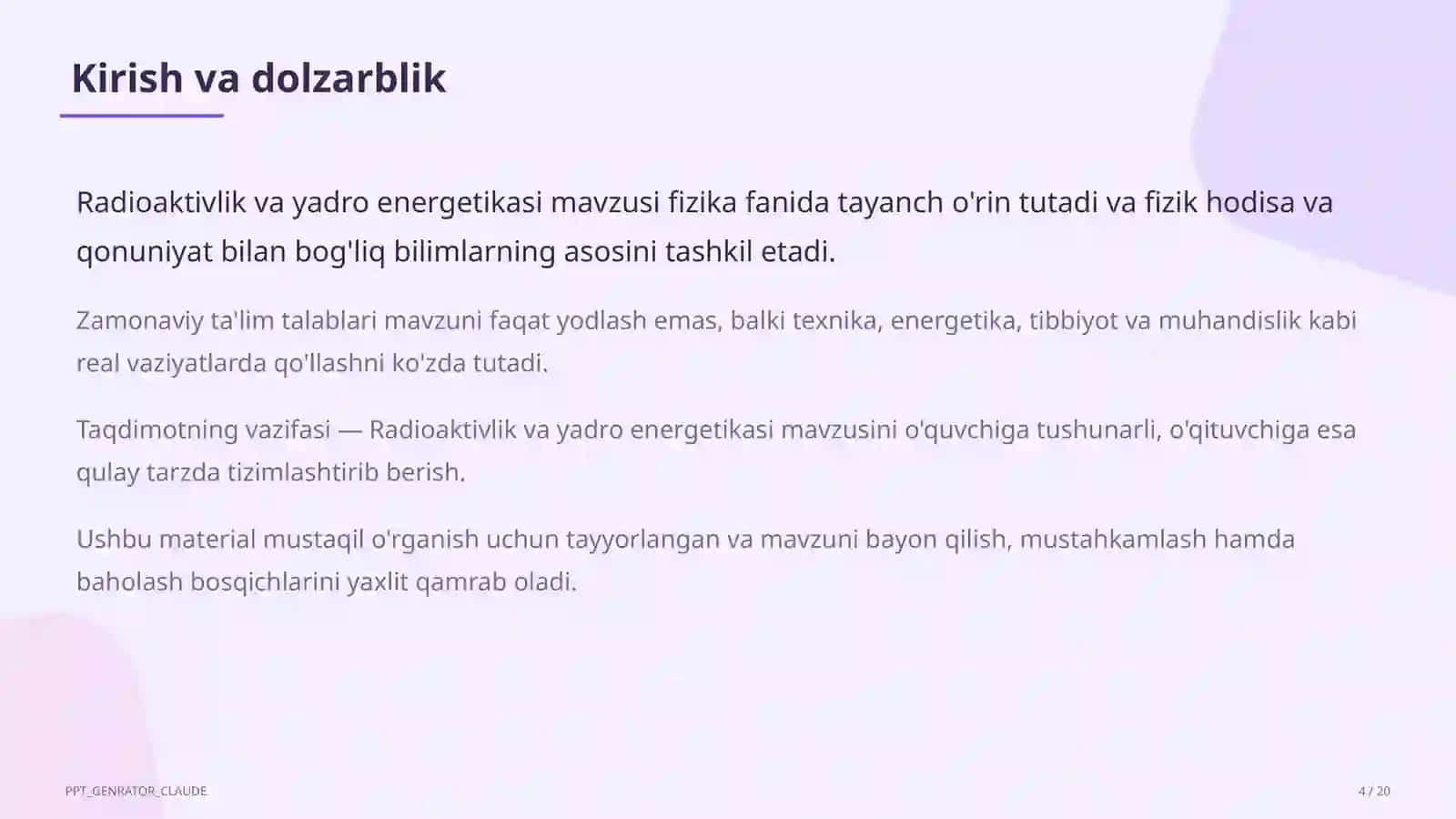 Radioaktivlik va yadro energetikasi (11-sinf) 4