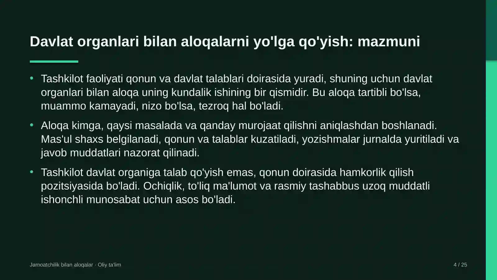 yuridik klinikalarda davlat organlari bilan aloqalarni yo'lga qo'yish 5968 4