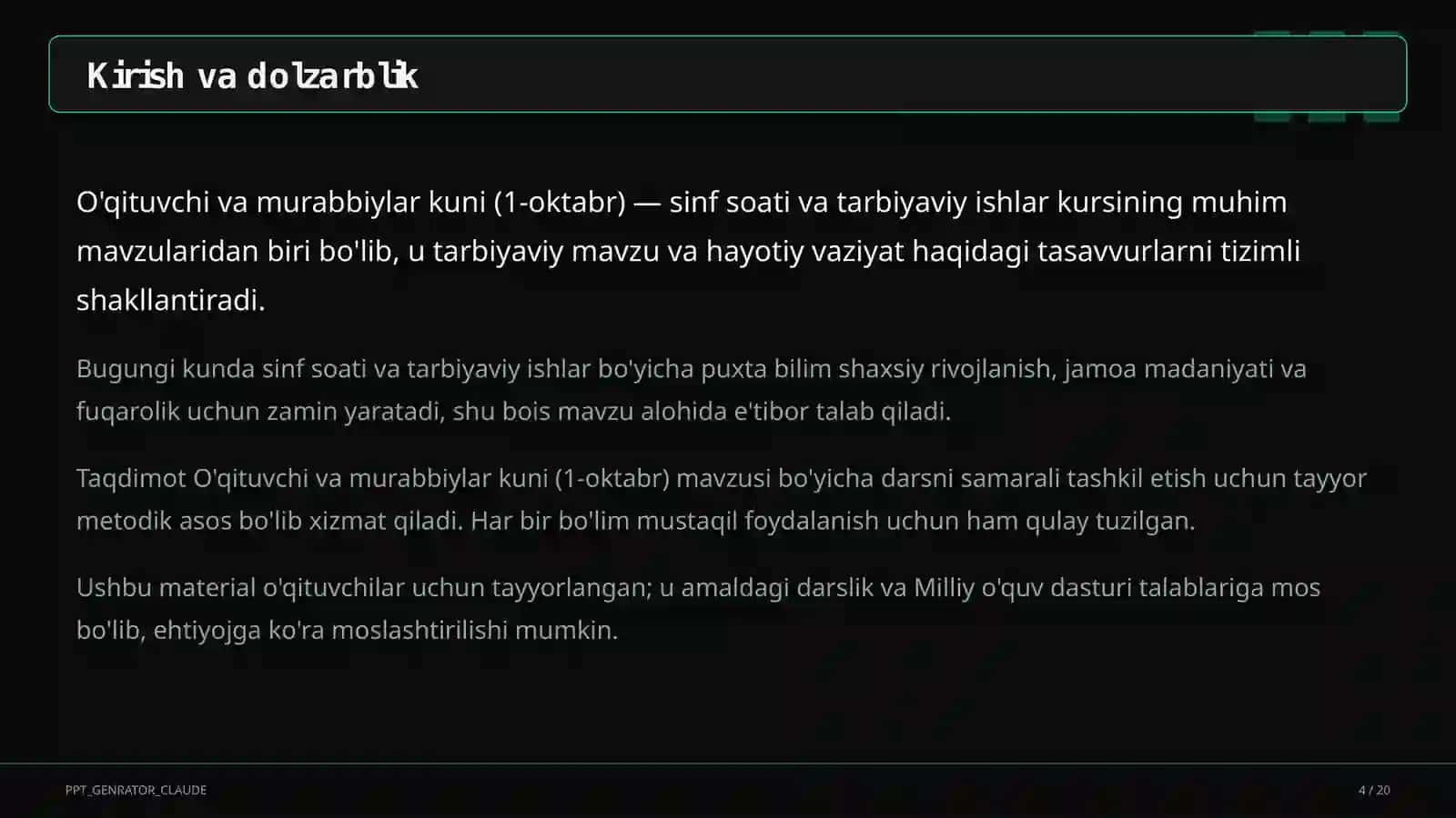 O'qituvchi va murabbiylar kuni (1-oktabr) 4