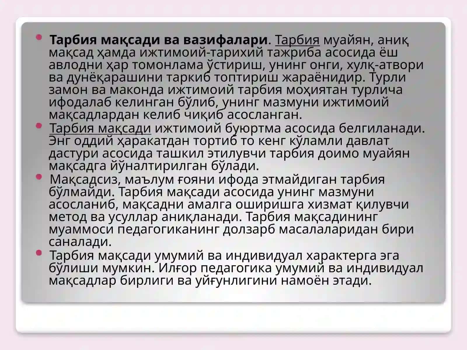Tarbiya mezonlari va metodlari 4