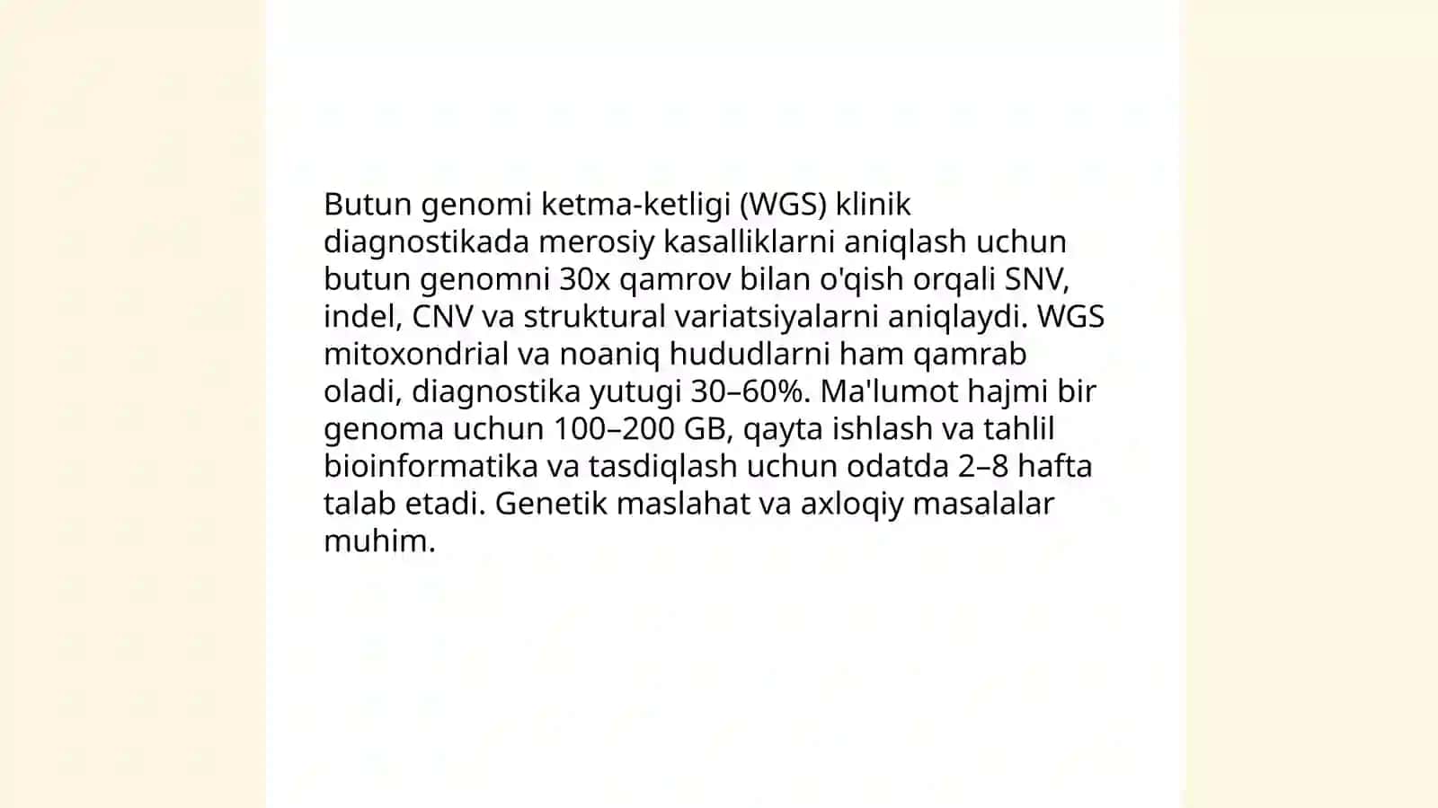 Tibbiy genetikada qo'llaniladigan yangi zamonaviy tekshirish usullari 4