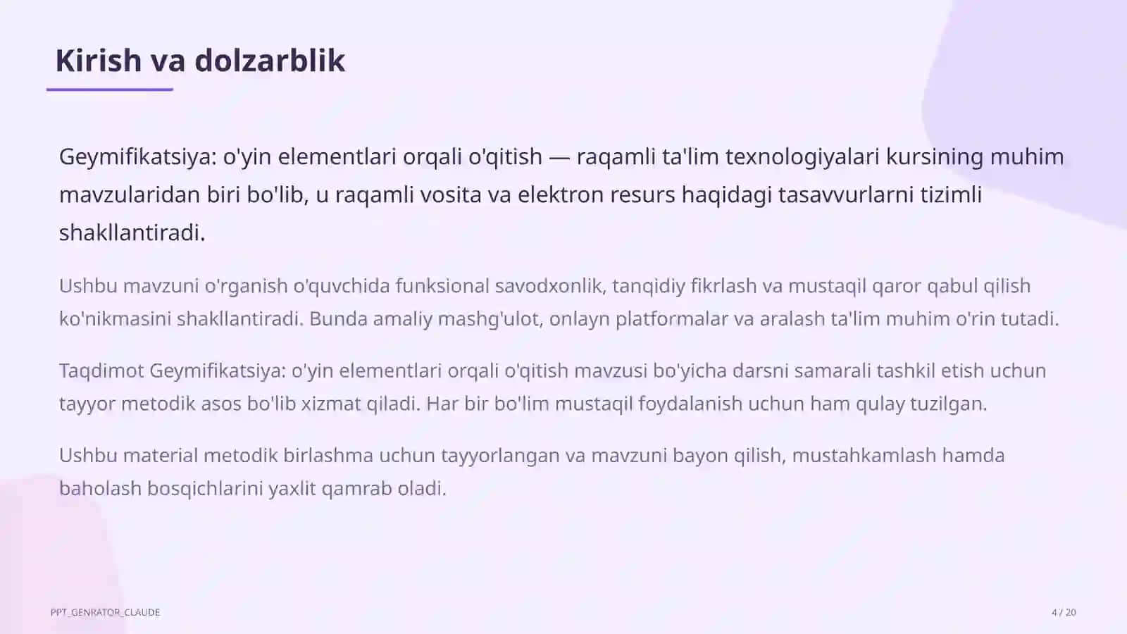 Geymifikatsiya: o'yin elementlari orqali o'qitish 4