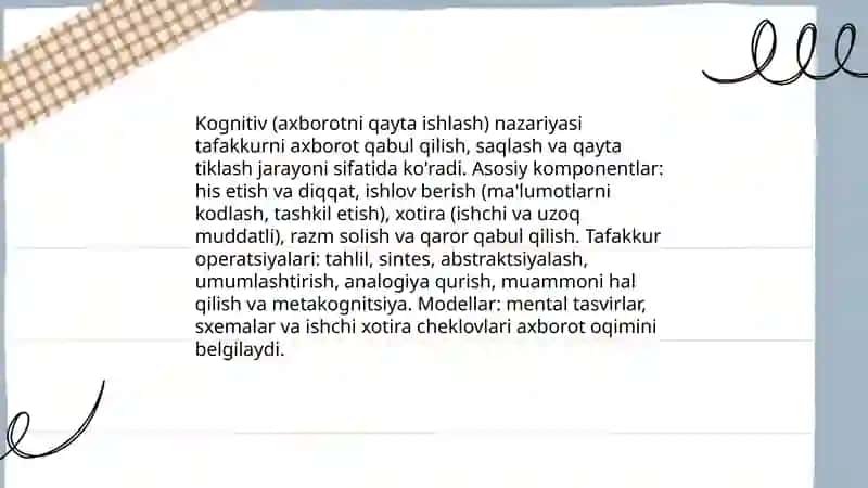 Psixologik tafakkur nazariyalarining tarixiy rivojlanishi 4