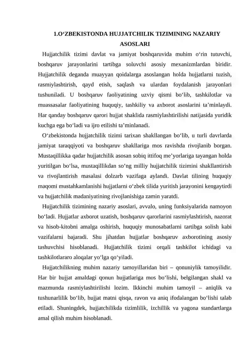 O‘ZBEKISTON RESPUBLIKASIDA HUJJATCHILIKNING TAKOMILLASHUVI 4