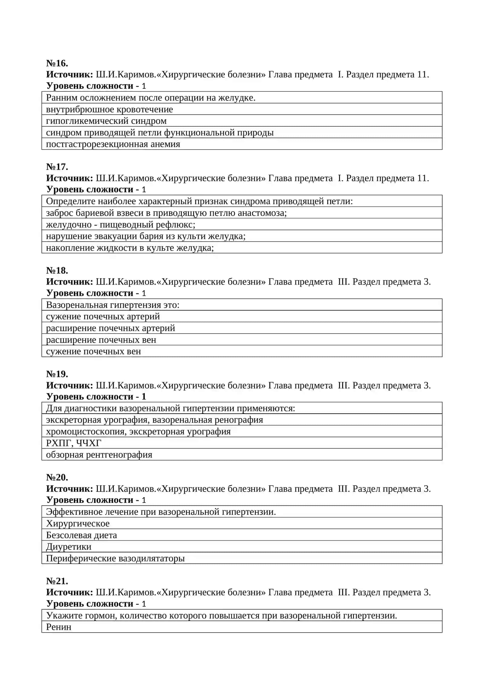 Тесты по предмету «Хирургические болезни» 4