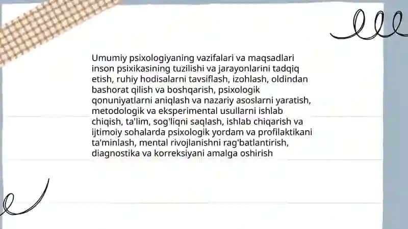 Umumiy psixologiya fanining predmet, vazifalari, metodlar 4