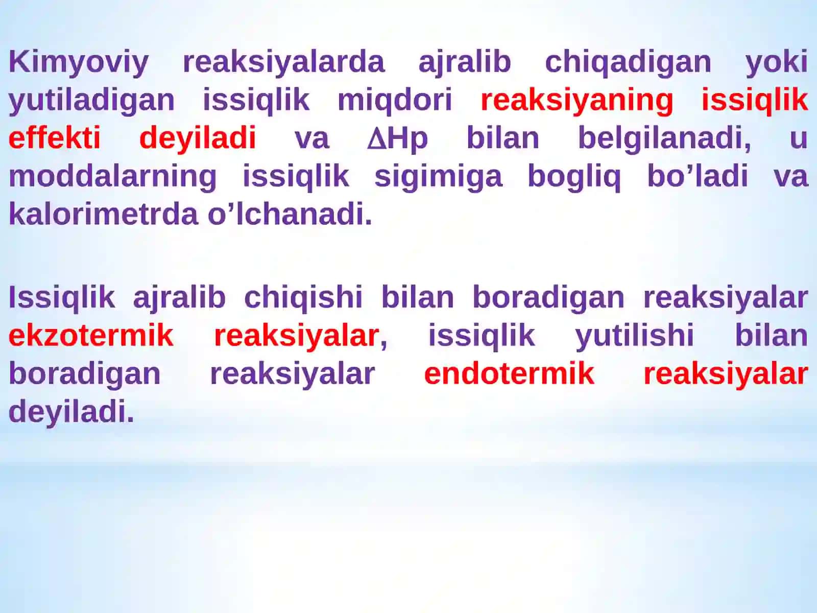 MA‘RUZA: TERMOKIMYOVIY JARAYONLAR 4