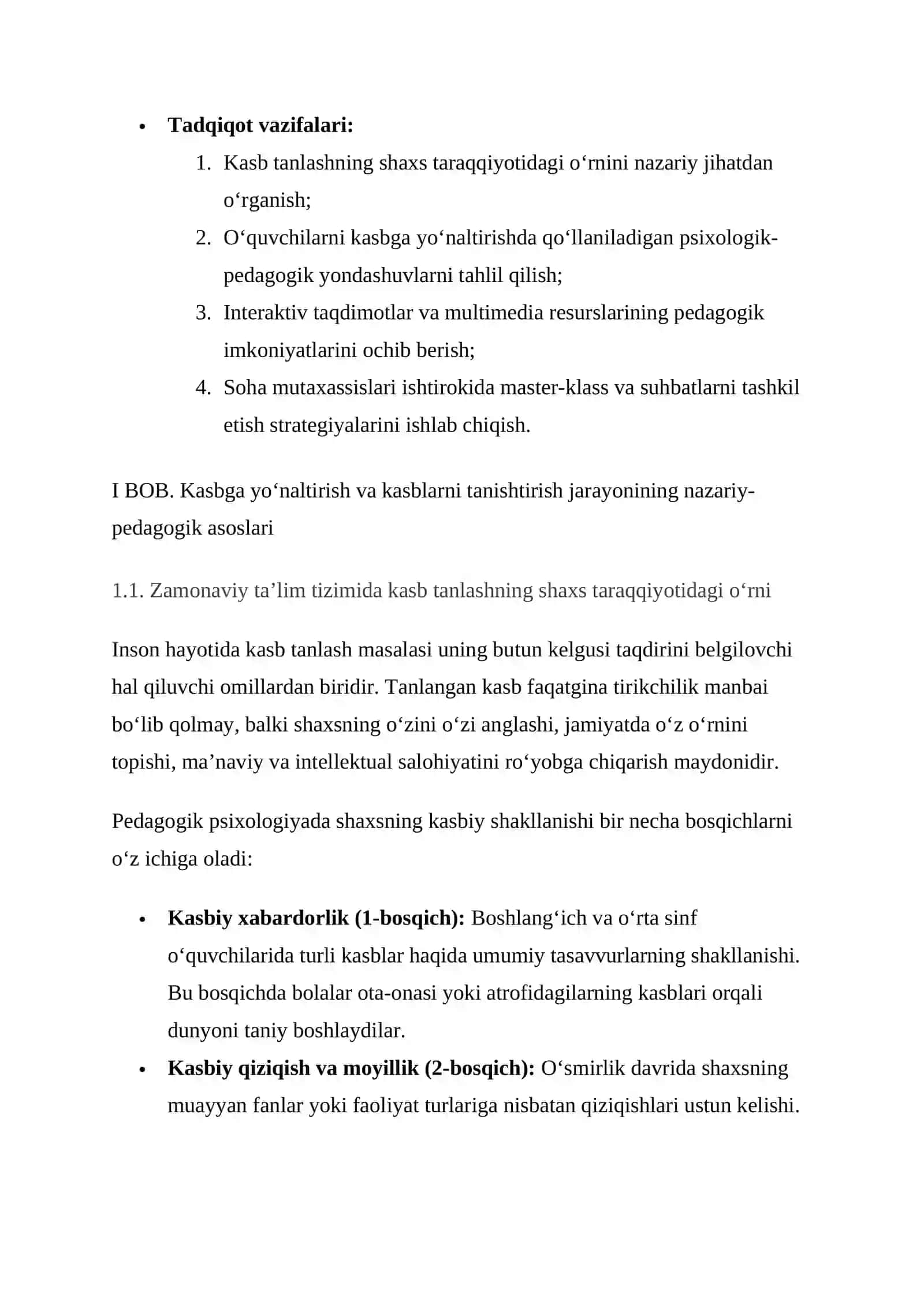 Kasblarni tanishtirishda interaktiv taqdimotlar, multimediaviy resurslar va soha mutaxassislari bilan suhbatlardan foydalanish strategiyalari 4
