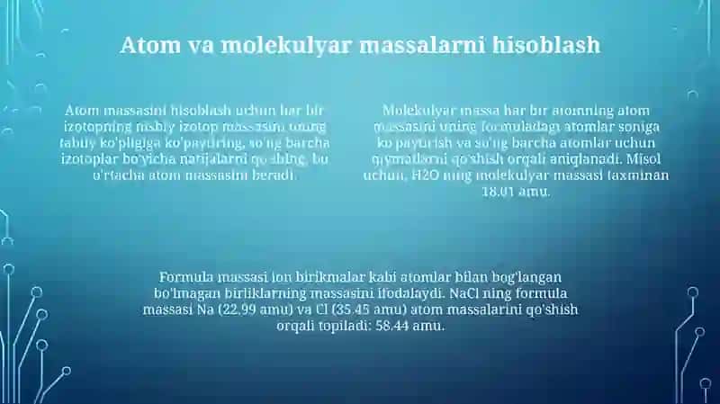 Kimyoning asosiy tushunchalariga oid hisoblashlar 4