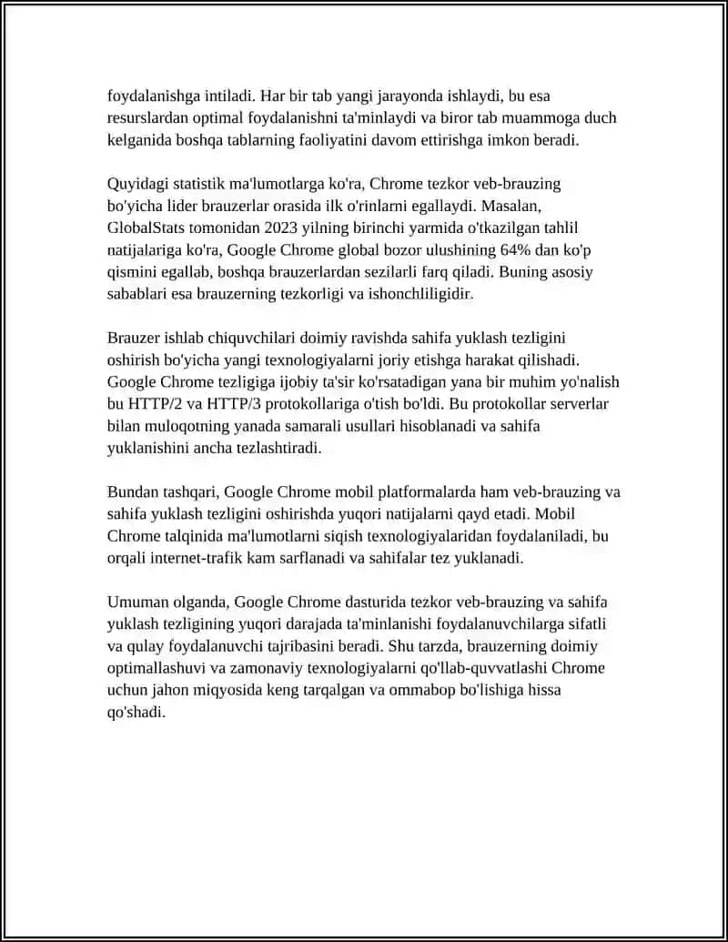 GOOGLE CHROME DASTURI IMKONIYATLARI 4