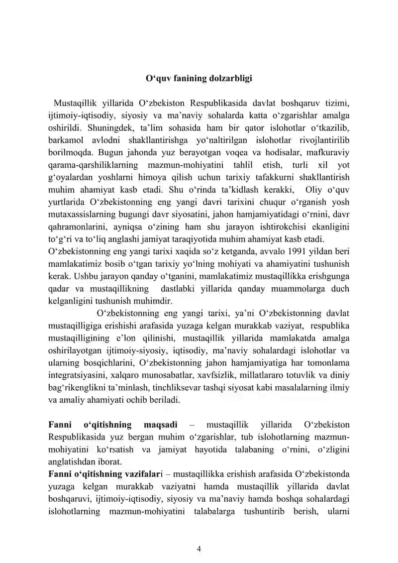 O‘zbekistonning eng yangi tarixi 4