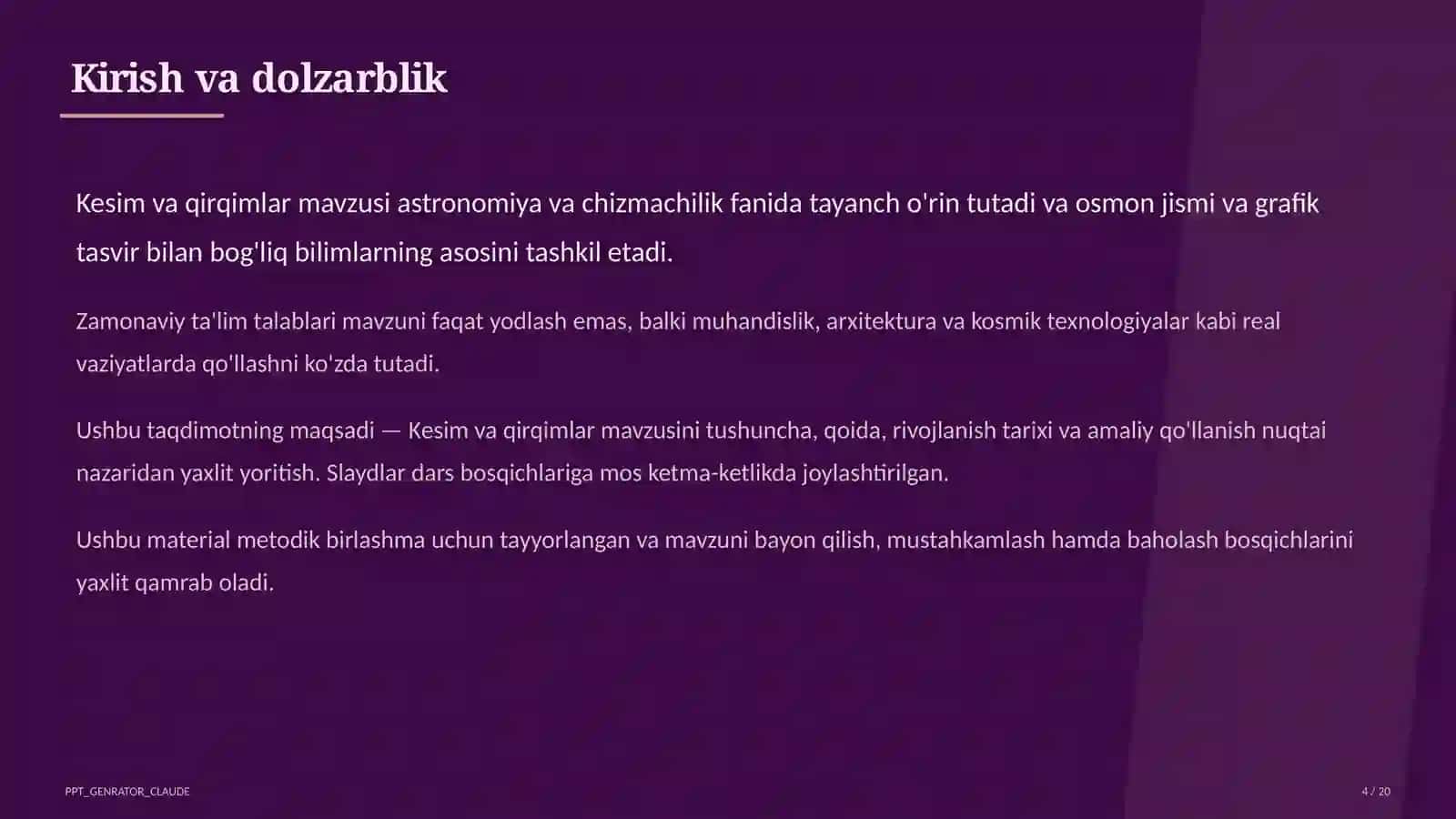 Kesim va qirqimlar (9-sinf) 4