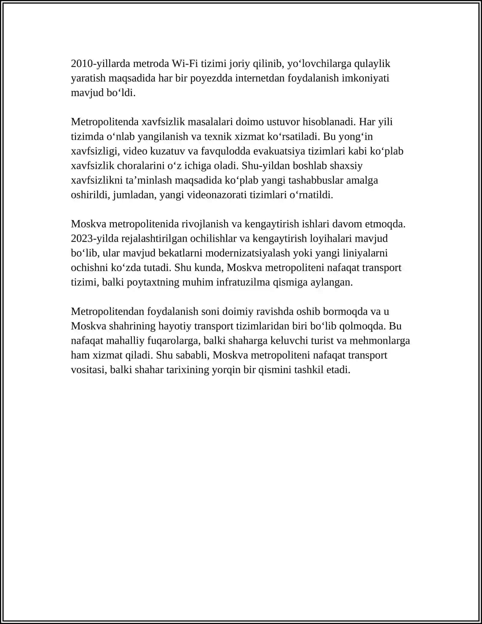 MASKVA METROPOLITEN 4