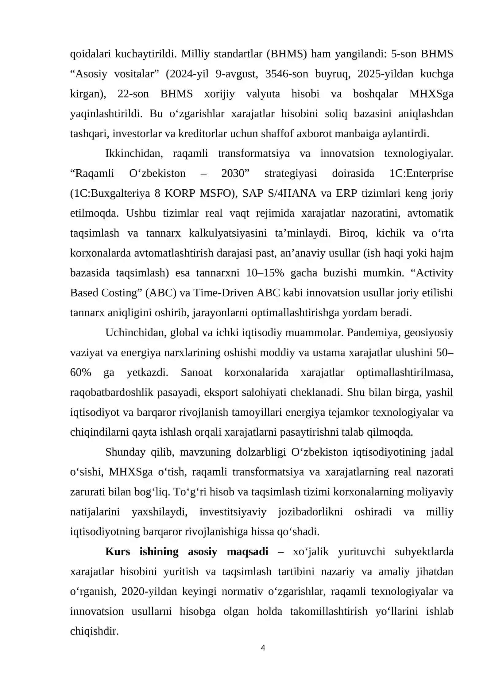 Xo‘jalik yurituvchi subyektlarda xarajatlarni hisobga olish va taqsimlash 4