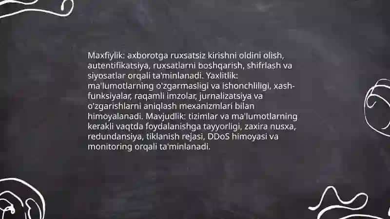 Axborot xavfsizligi tushunchasi 4