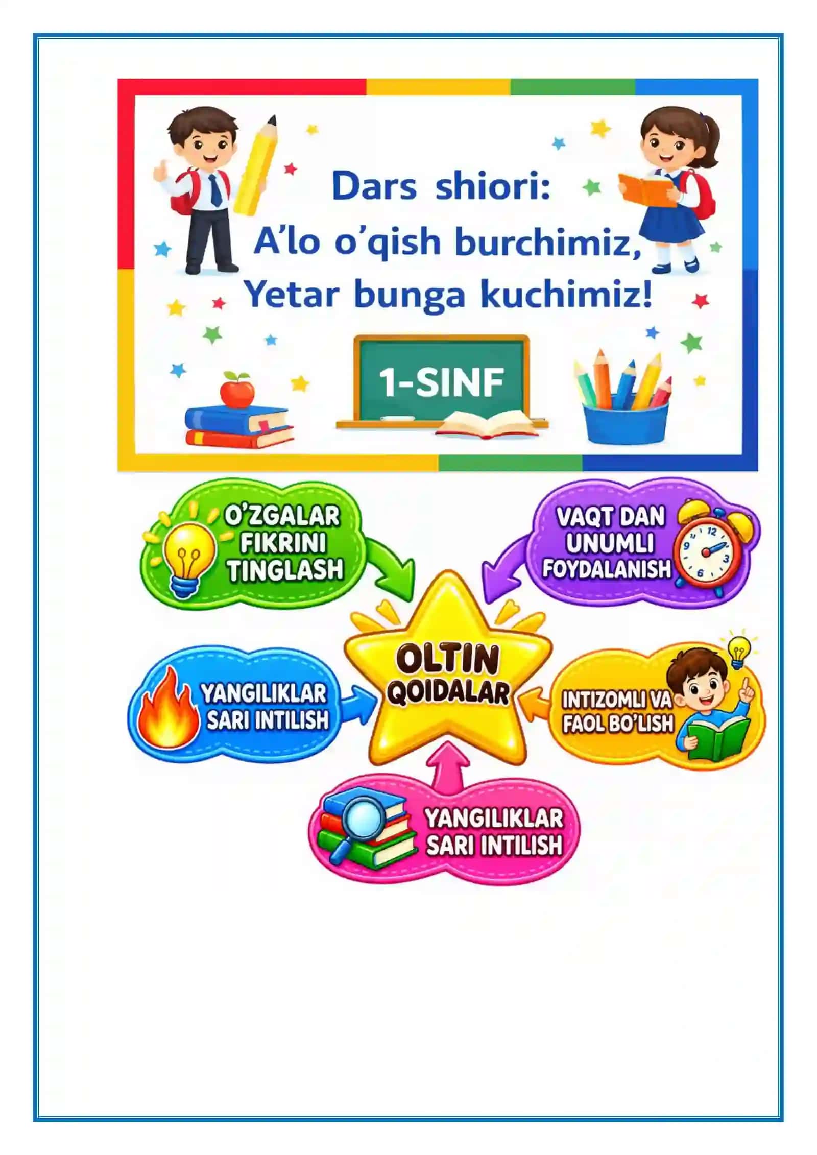 1-sinf. O'qish. Soat. 4