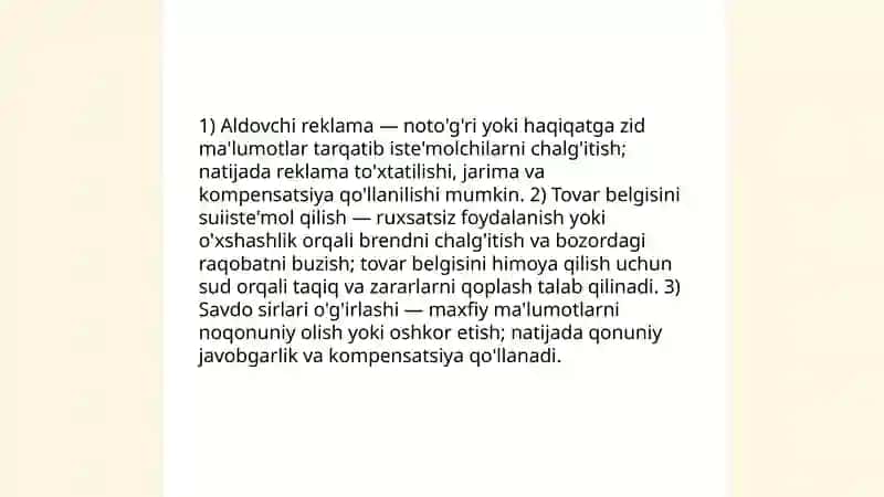 Insofsiz raqobat va uning huquqiy tartibga solinishi 4