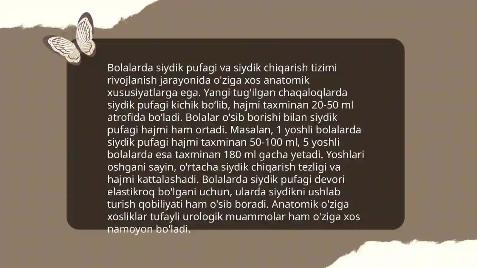 Bolalarda siydik yòli,siydik pufagi,siydik chiqarish kanali anatomofiziologik xususiyatlari 4