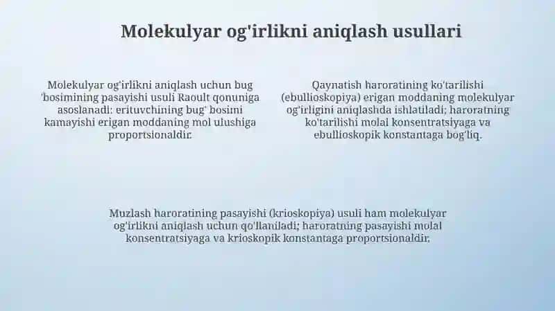 Eritmalarning kolligativ xossalari 4