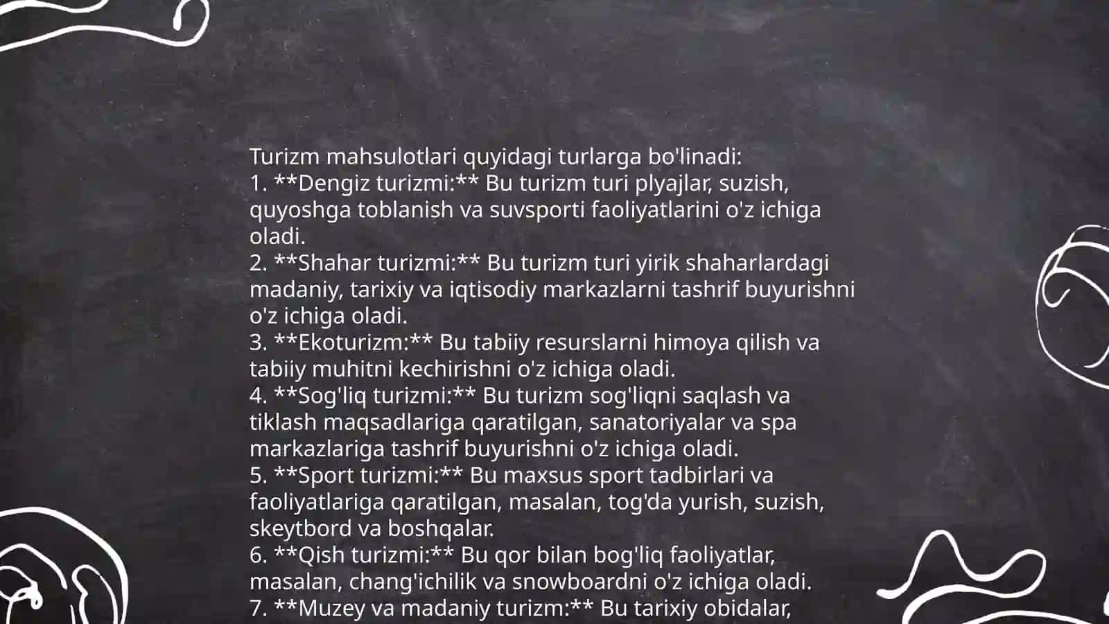 Turizm mahsulotlari haqida tushuncha 4