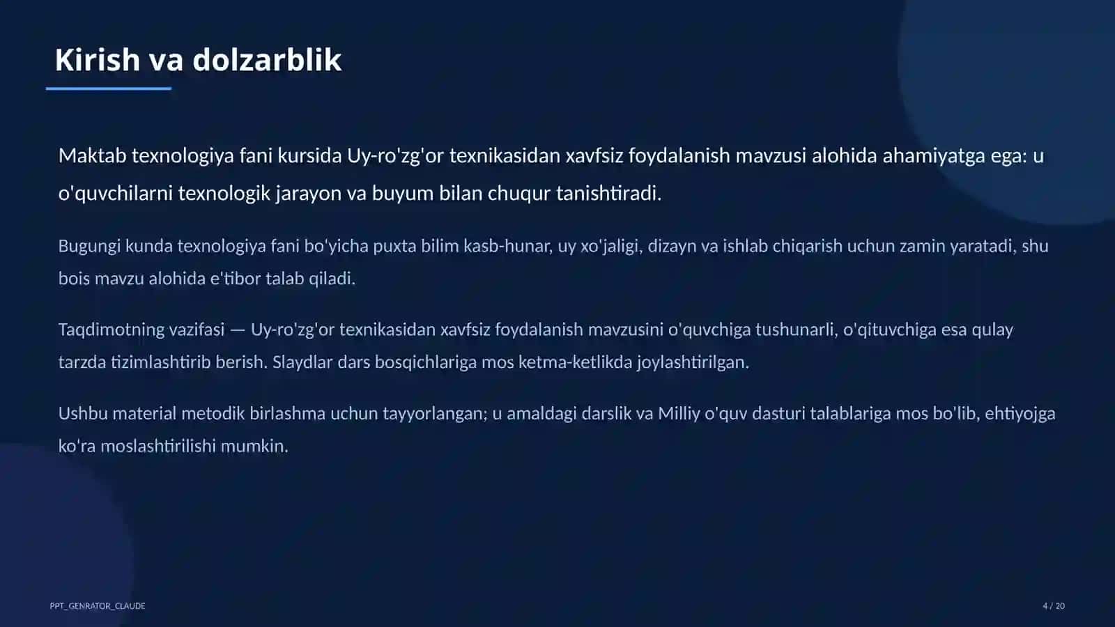 Uy-ro'zg'or texnikasidan xavfsiz foydalanish (7-sinf) 4