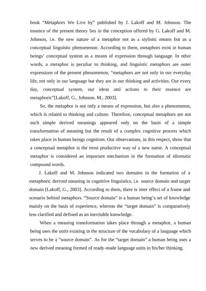 Cognitive Analysis of Concepts in English and Uzbek/Russian 4