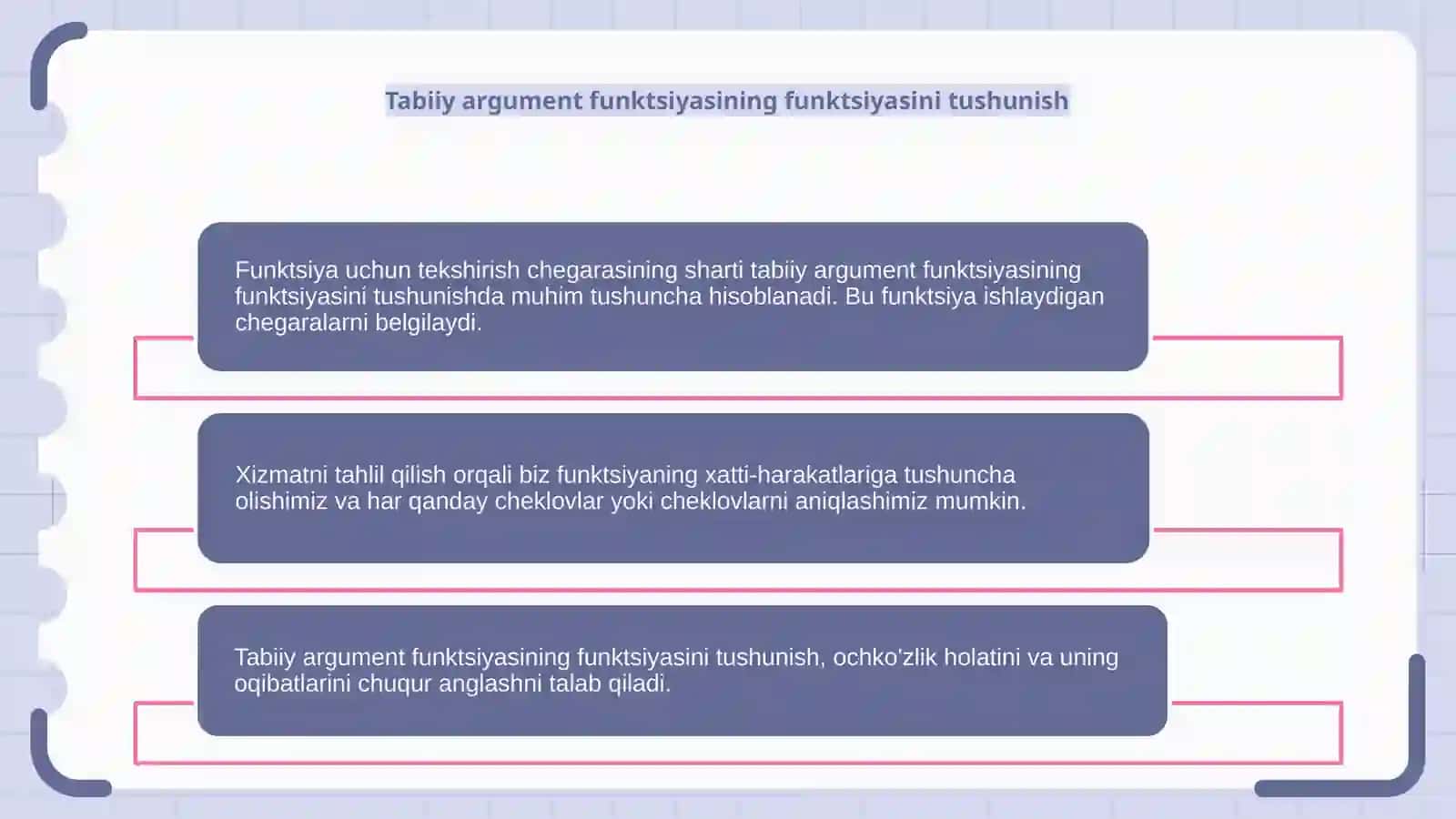 Natural argumentli funktsiya uchun chekli limitning mavjudlik sharti 4