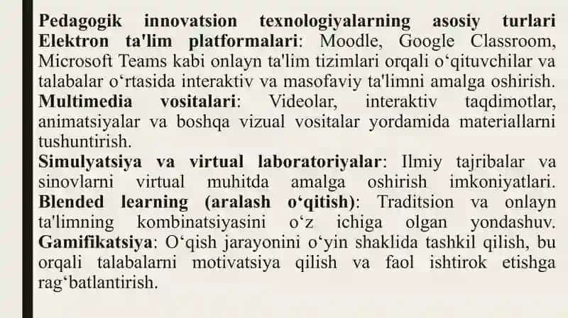 Bo‘lajak o‘qituvchilarni tayyorlashda pedagogik innovatsion texnologiyalardan foydalanish 4