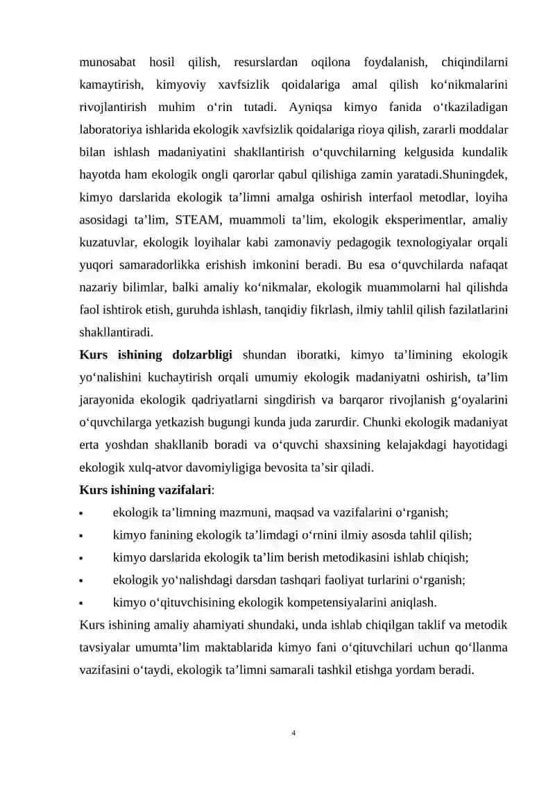 Kimyo darslarida o'quvchilarga ekologik talim tarbiya berish metodikasi 4