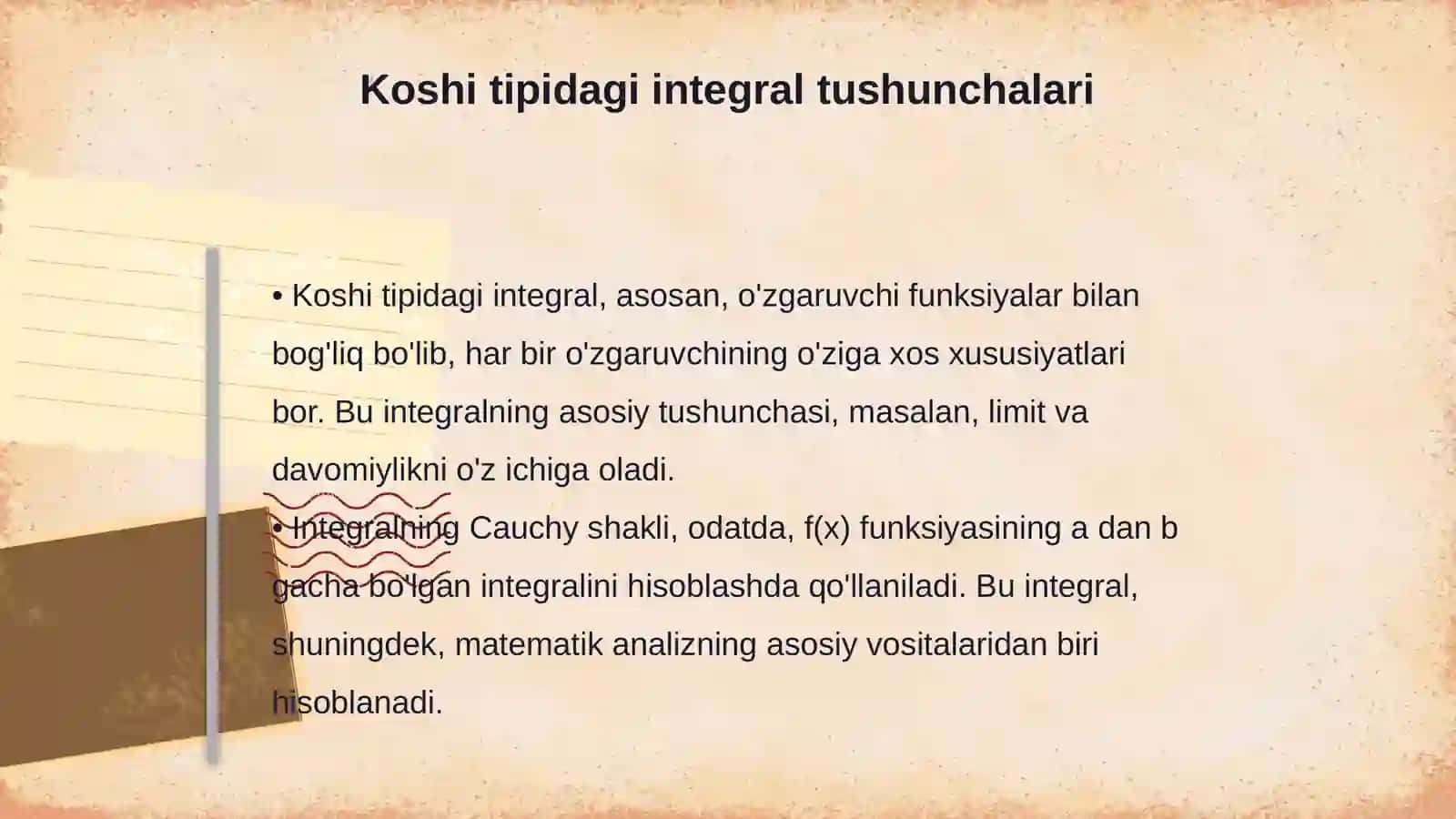 Koshi tipidagi integral 4