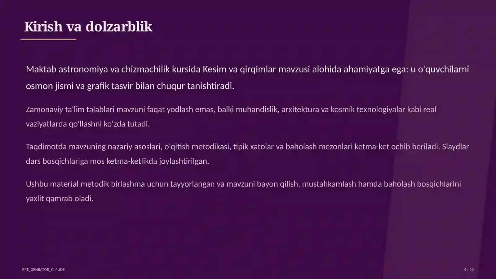 Kesim va qirqimlar (9-sinf) 4