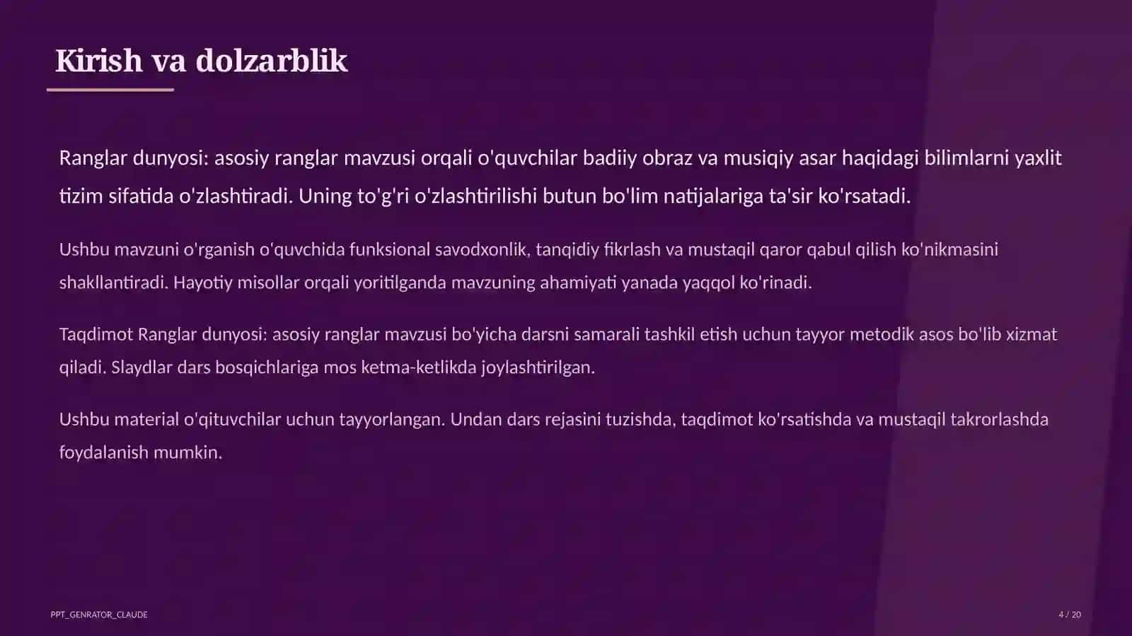Ranglar dunyosi: asosiy ranglar (1-sinf) 4