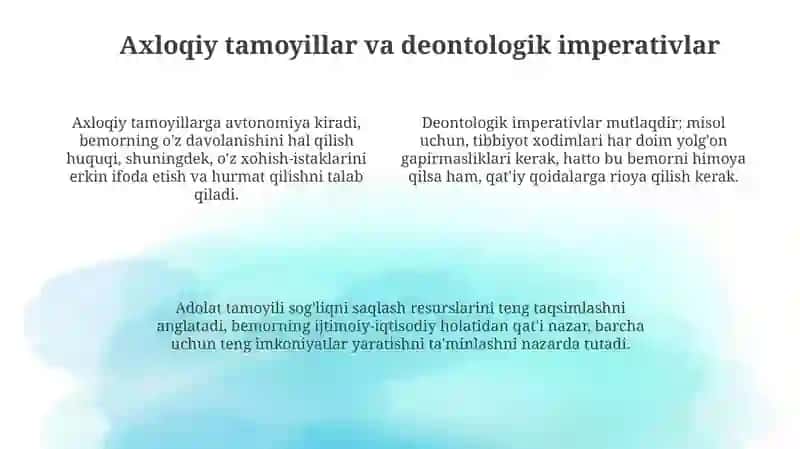 Tibbioy axloq va deontologiya asoslari 4