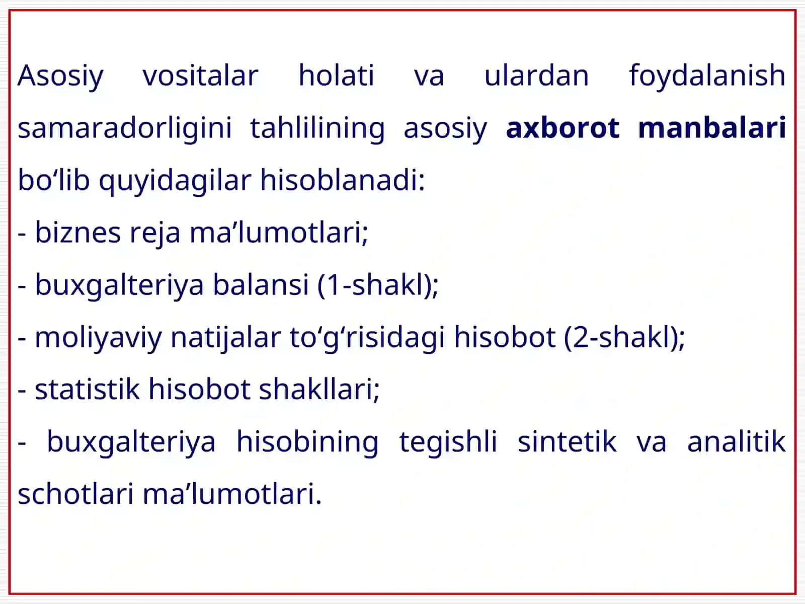 ASOSIY VOSITALAR HOLATI VA ULARDAN SAMARALI FOYDALANISH TAHLILI 4