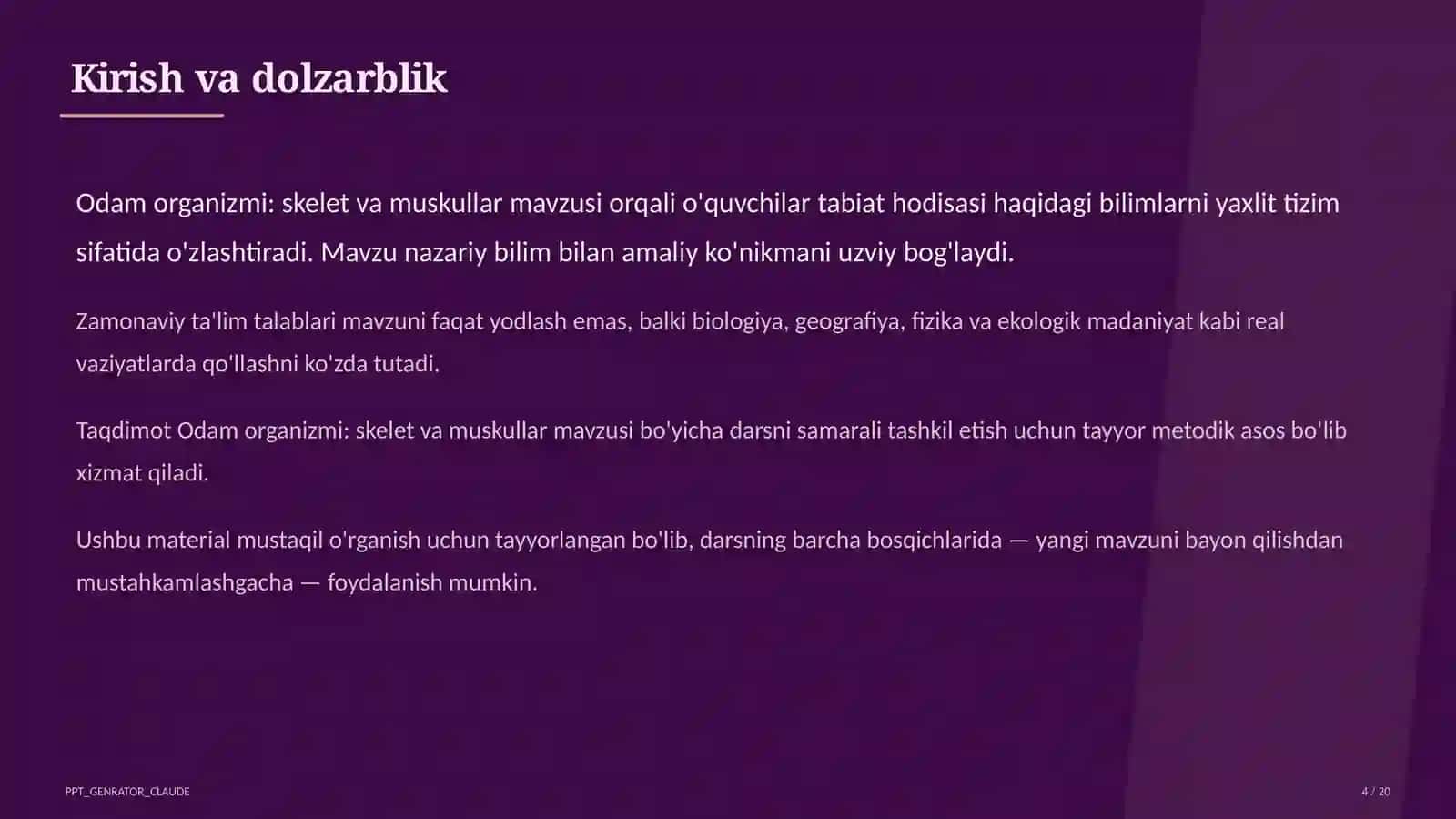 Odam organizmi: skelet va muskullar (4-sinf) 4