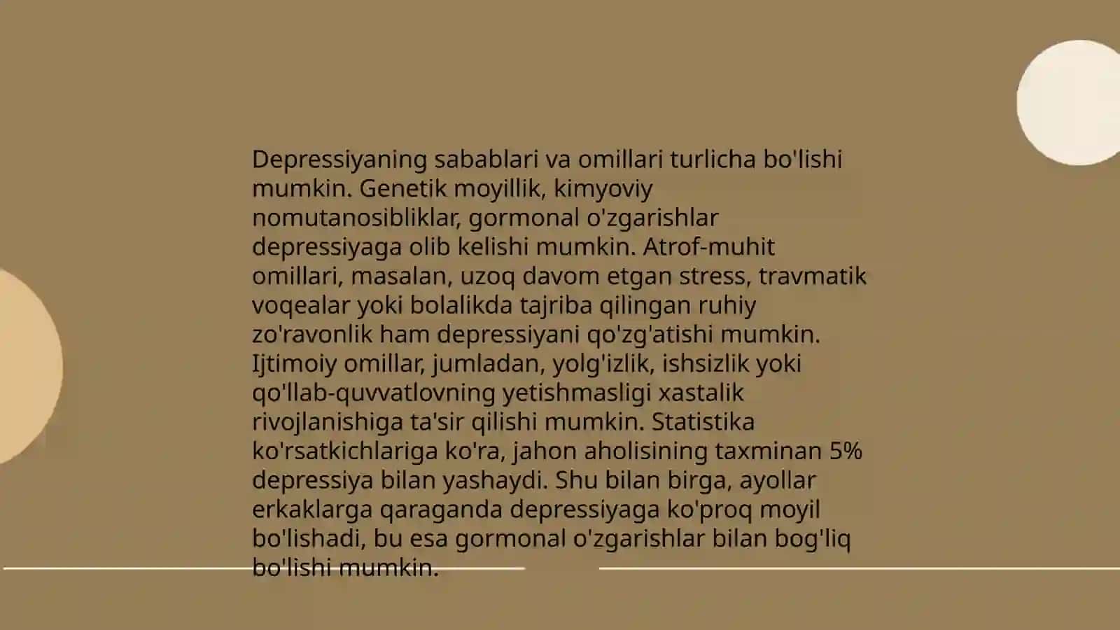 Depressiyani bir faktli tahlil qilish 4