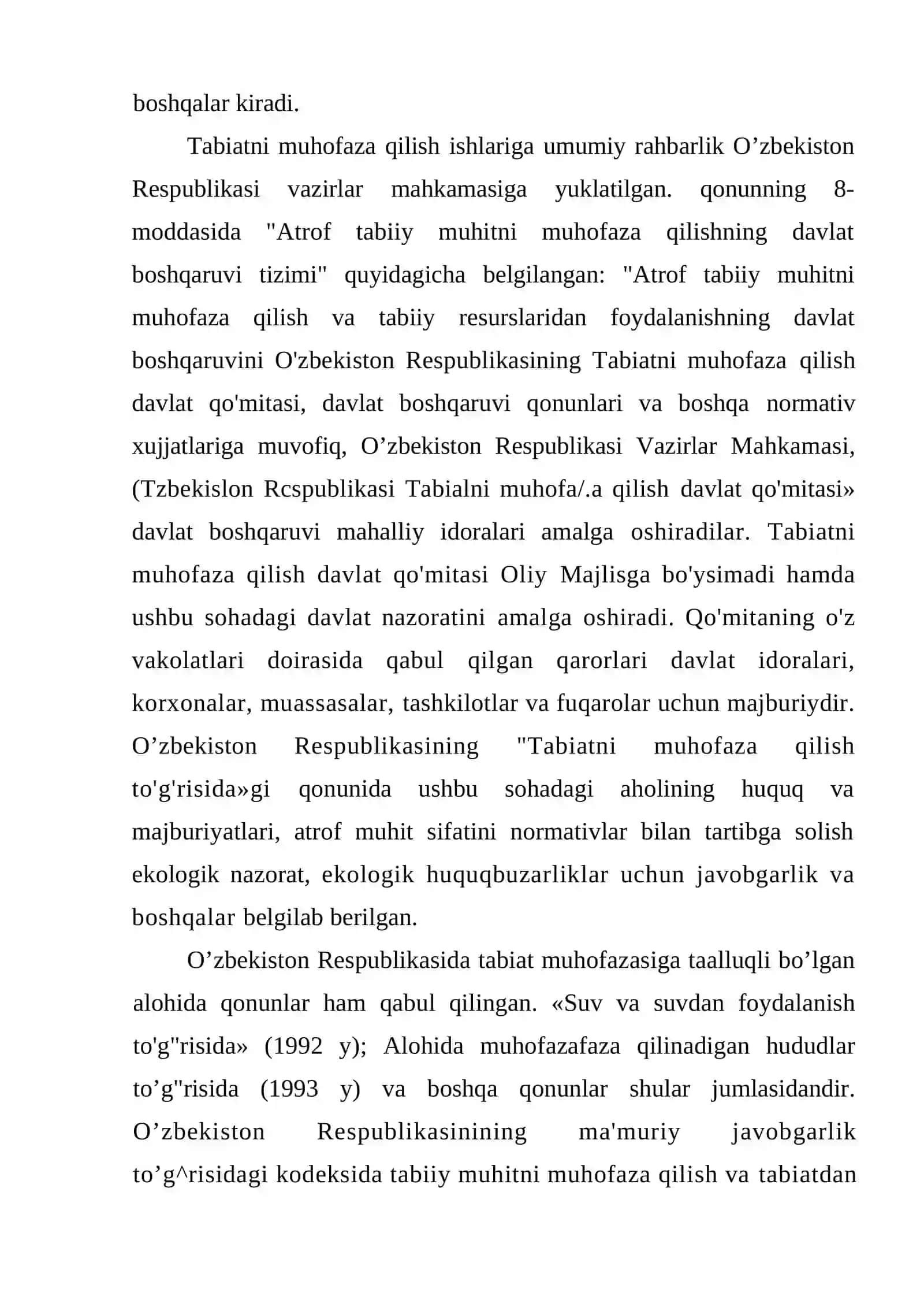 Tabiatni muhofaza qilishning tashkiliy va huquqiy asoslari 4