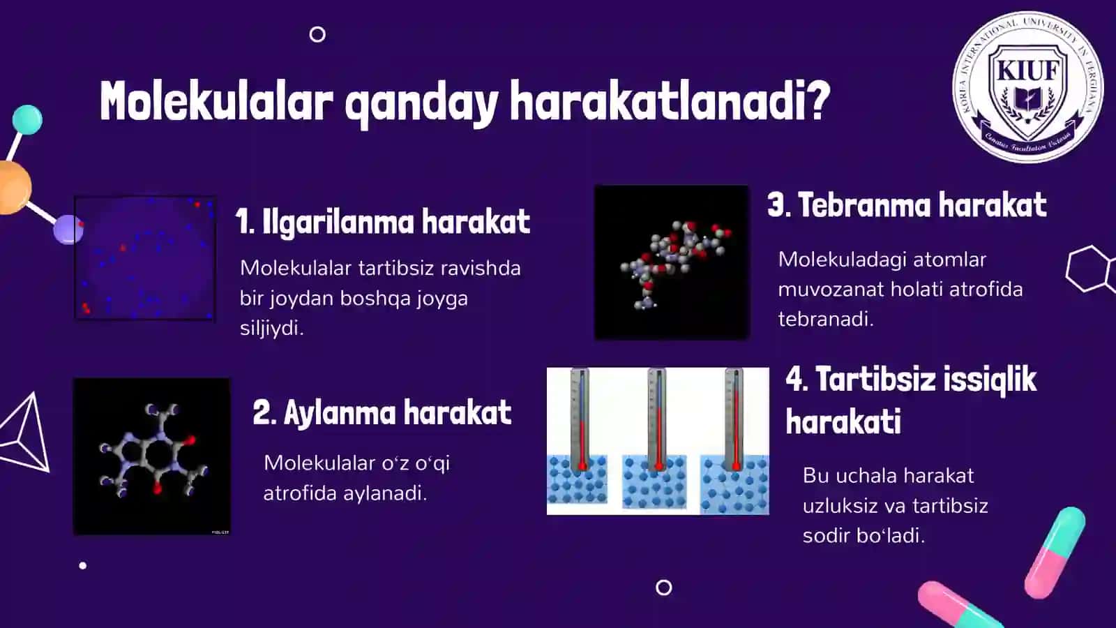 Molekulyar fizika: erkin chopish yo'li, diffuziya, qovushqoqlik va issiqlik o'tkazuvchanlik (23 slaydli taqdimot) 4