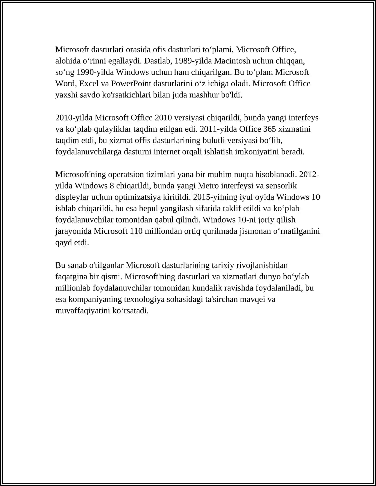 MICROSOFT DASTURI HAQIDA 4
