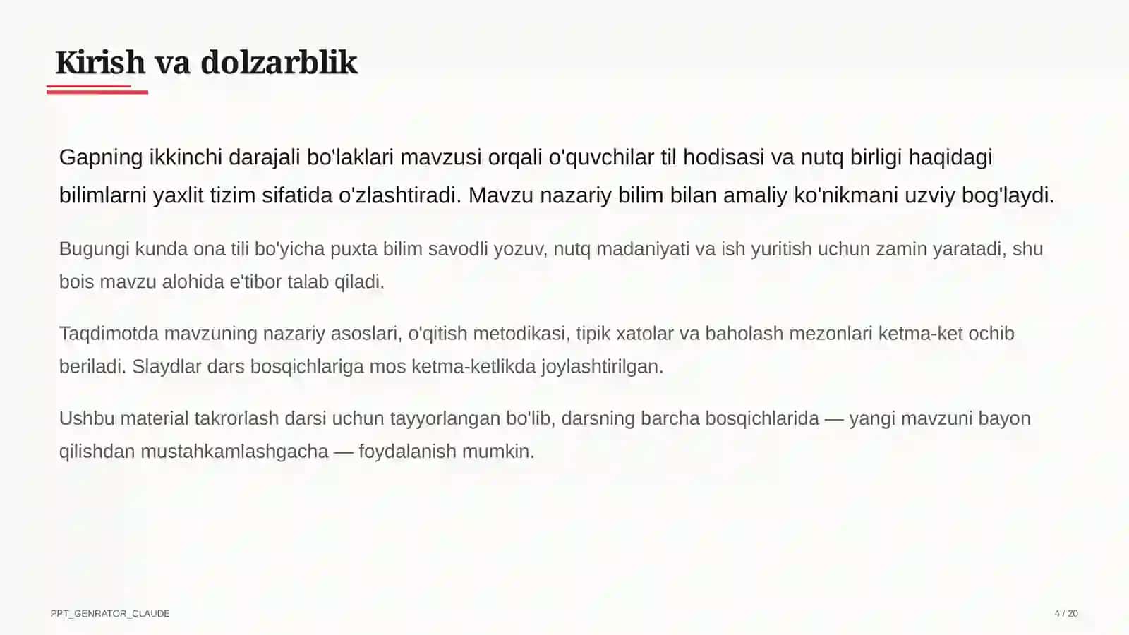 Gapning ikkinchi darajali bo'laklari (8-sinf) 4