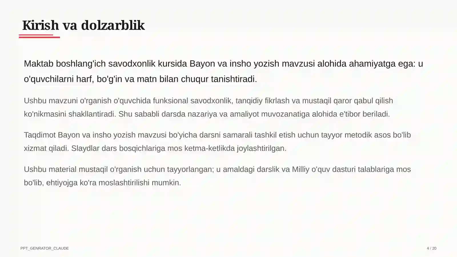 Bayon va insho yozish (4-sinf) 4