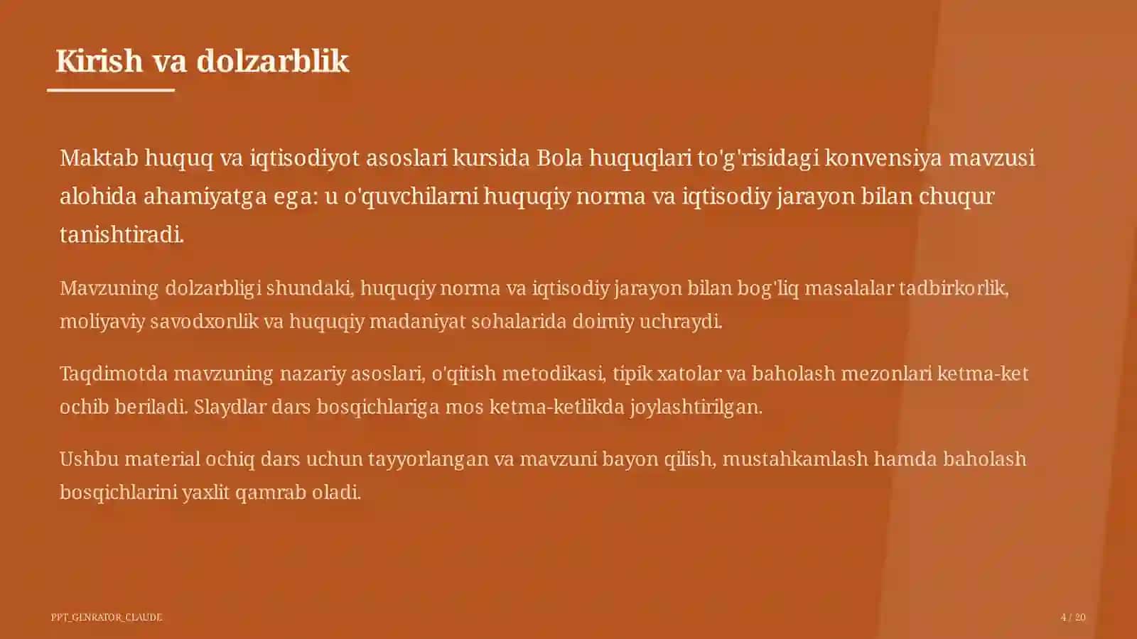 Bola huquqlari to'g'risidagi konvensiya (9-sinf) 4
