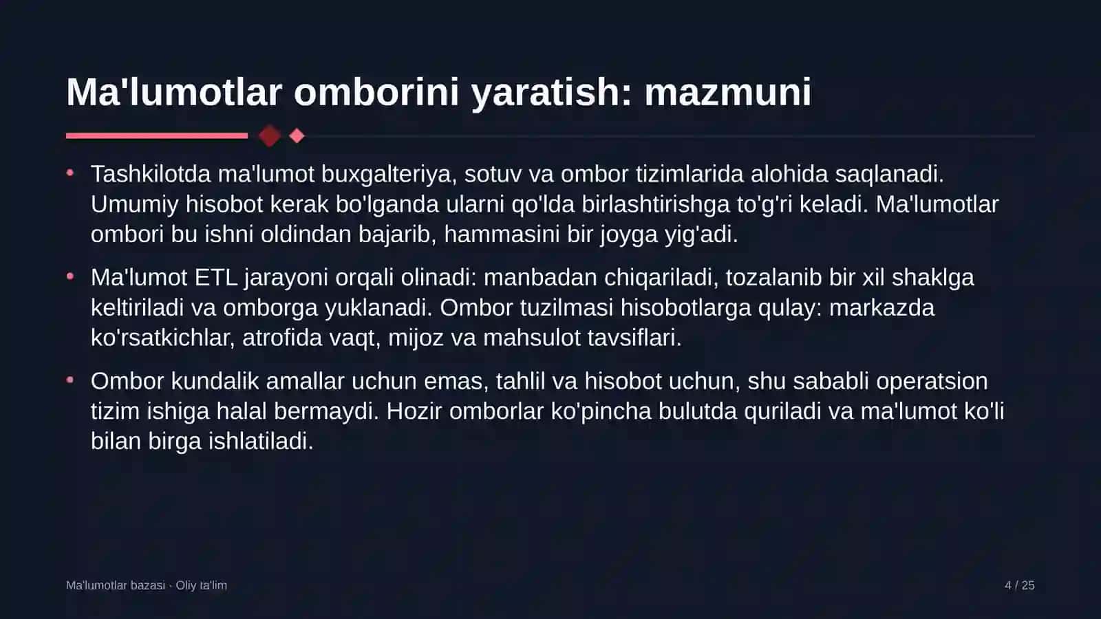 avtomobil transportida ma'lumotlar omborini yaratish 4482 4