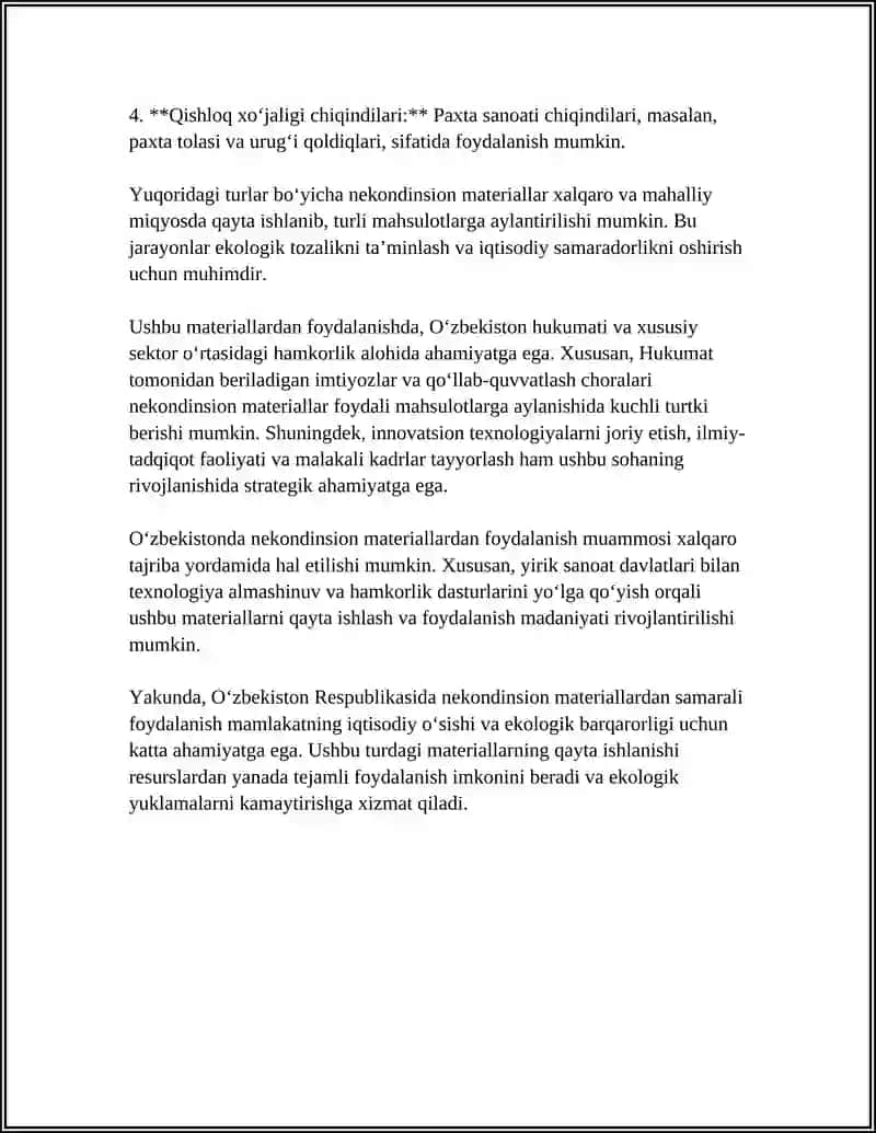 O`ZBEKISTON RESPUBLIKASIDA NEKONDINSION MATERIALLAR TARQALGAN HUDUDLAR VA ULARDAN FOYDALANISH 4