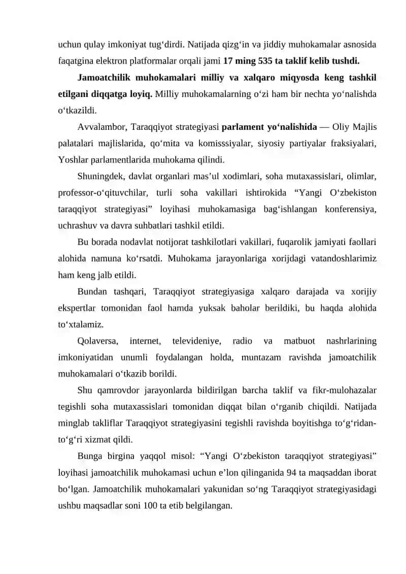 Yangi Oʻzbekiston Taraqqiyot Strategiyasi 4