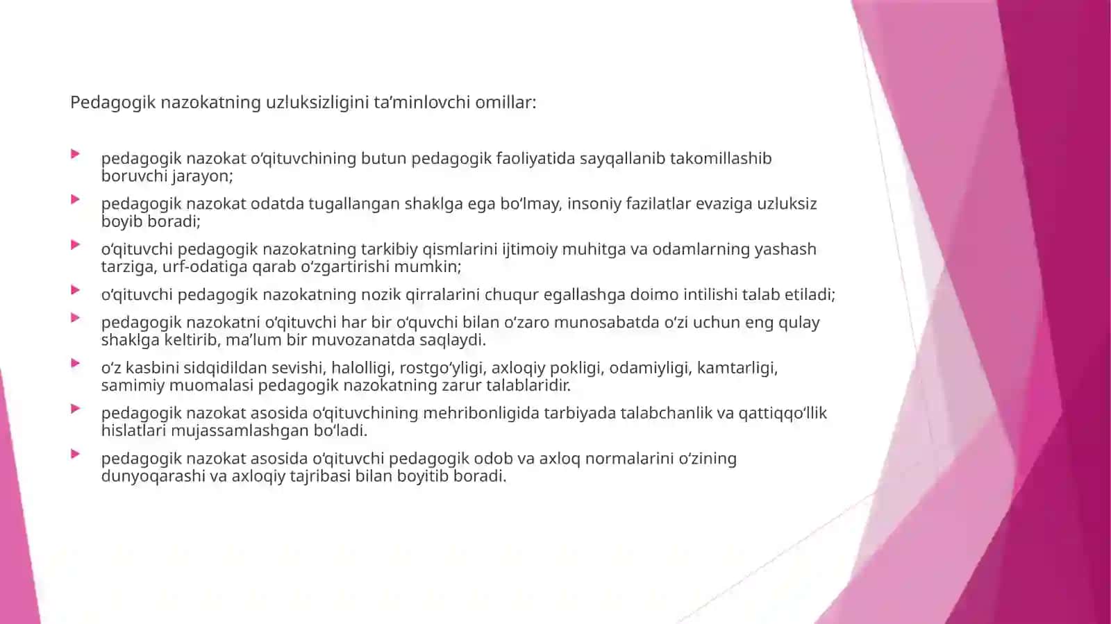 Pedagogik nazokat va pedagogik odob-axloq 4
