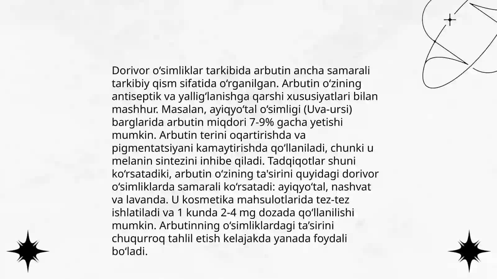 Arbutin miqdorini tahlil qilishning zamonaviy usullari 4